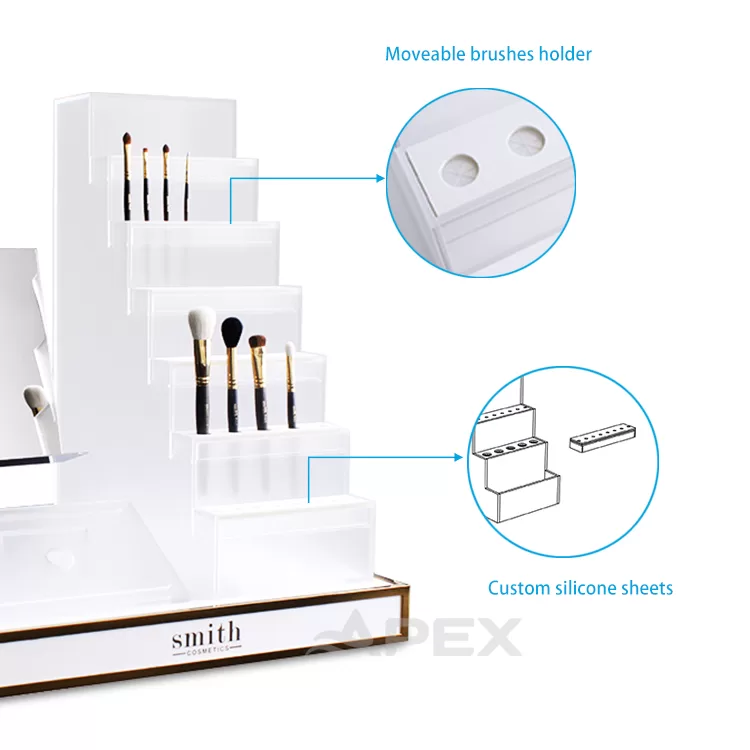High-End Frosted Acrylic Brush Stand: Elevate Your Makeup Display - APEX