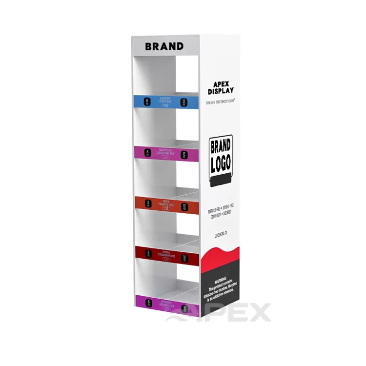 Custom Slim Counter Top 5 Layers White Vape Display Stand APEX