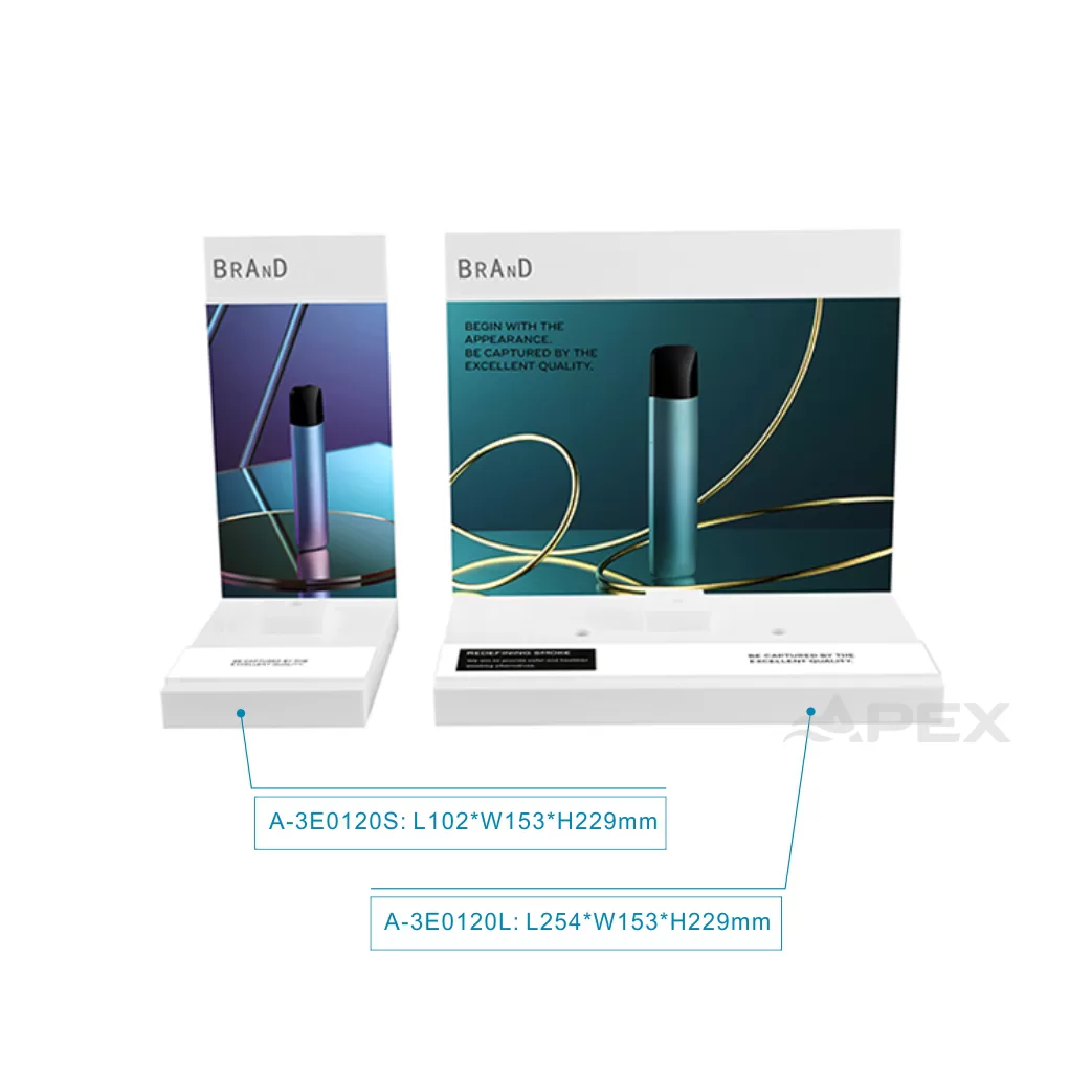 Flat Packaging Acrylic Counter Top Display Stands For Vapes APEX