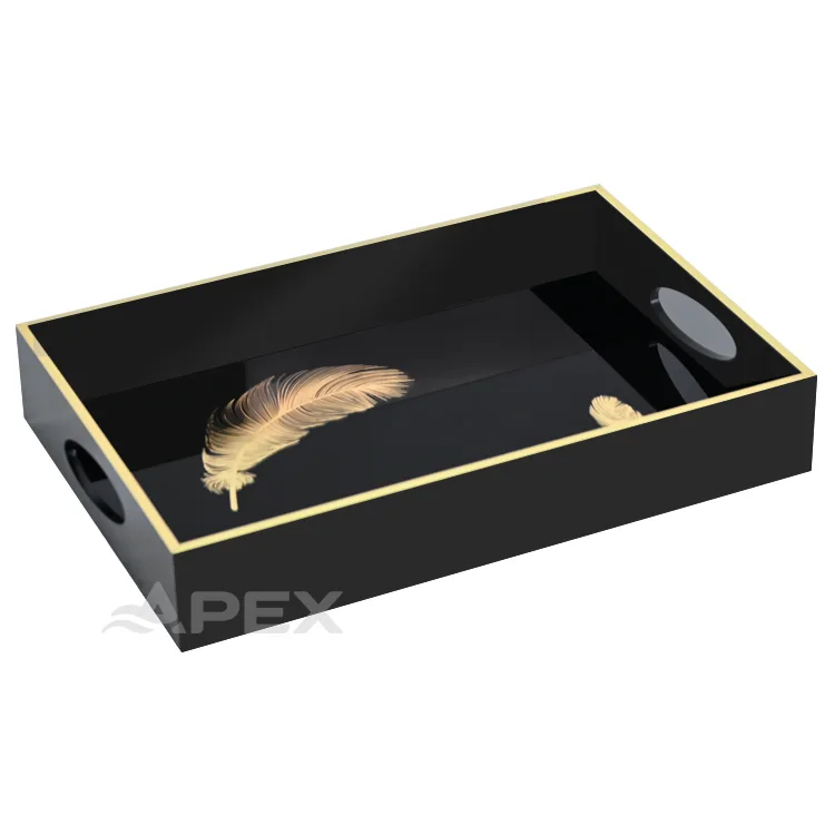 Customized Decorative Acrylic Tray Tabletop Serving Acrylic Tray APEX