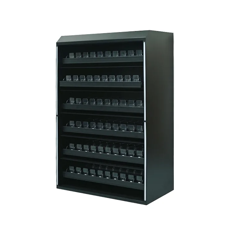 Interlock Door Metal E-Cigarette Display Stand RGB Led Vape Display Rack