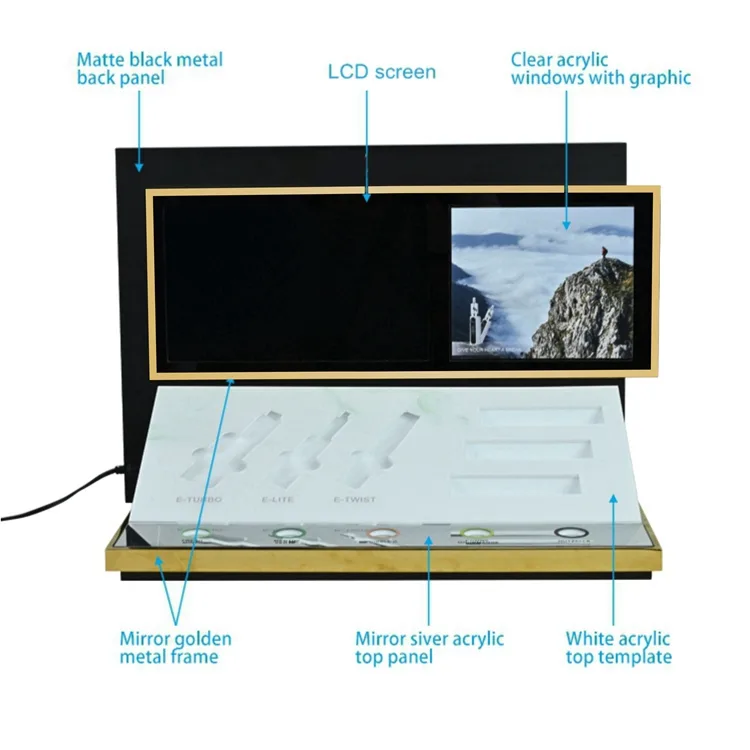 APEX Intelligent Countertop Acrylic E-cigarette Display Stand with Lcd ...