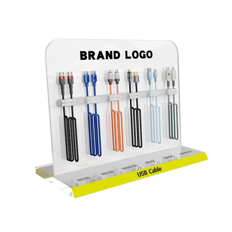 Acrylic Countertop USB Cable Clamp Magnetic Display Stand