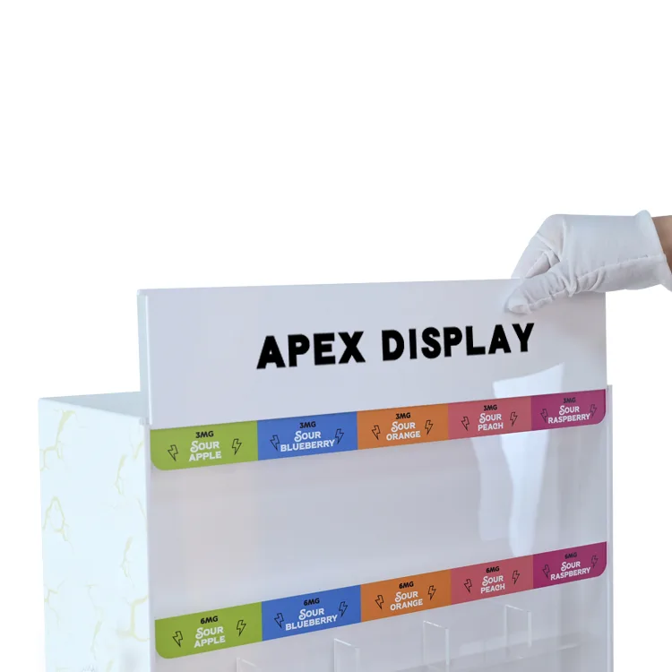 Custom 3 Tiers Countertop Acrylic Pouch Display Rack