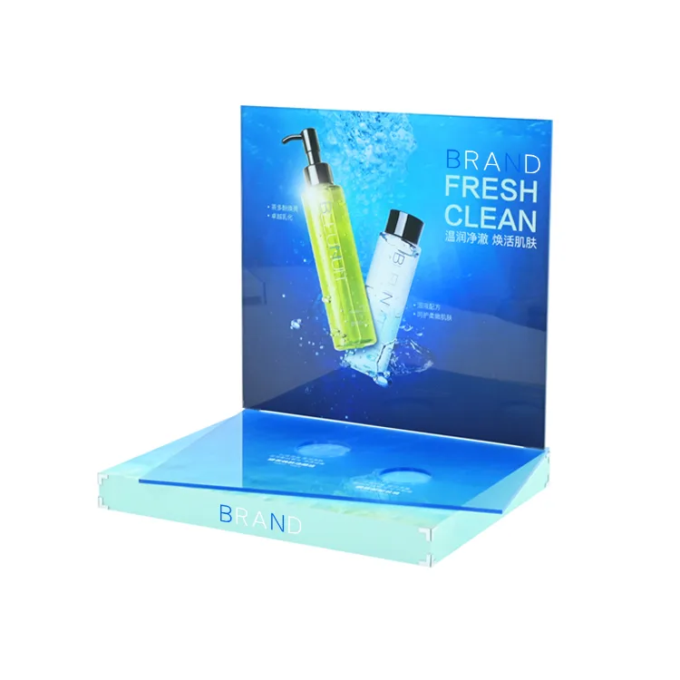 L Shape Detachable Makeup Remover Acrylic Display Stand