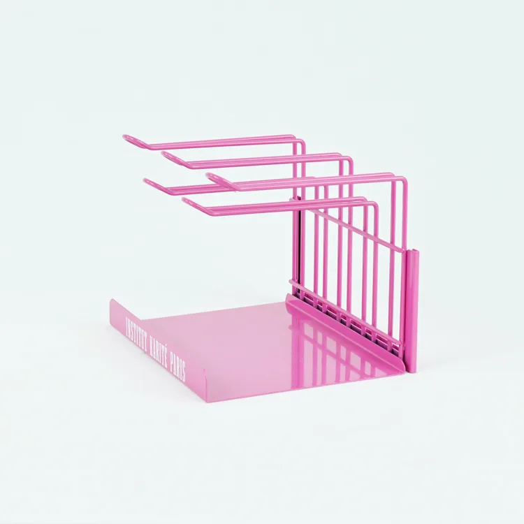 2 Floors Metal Countertop Hand Cream Display Rack with Hook