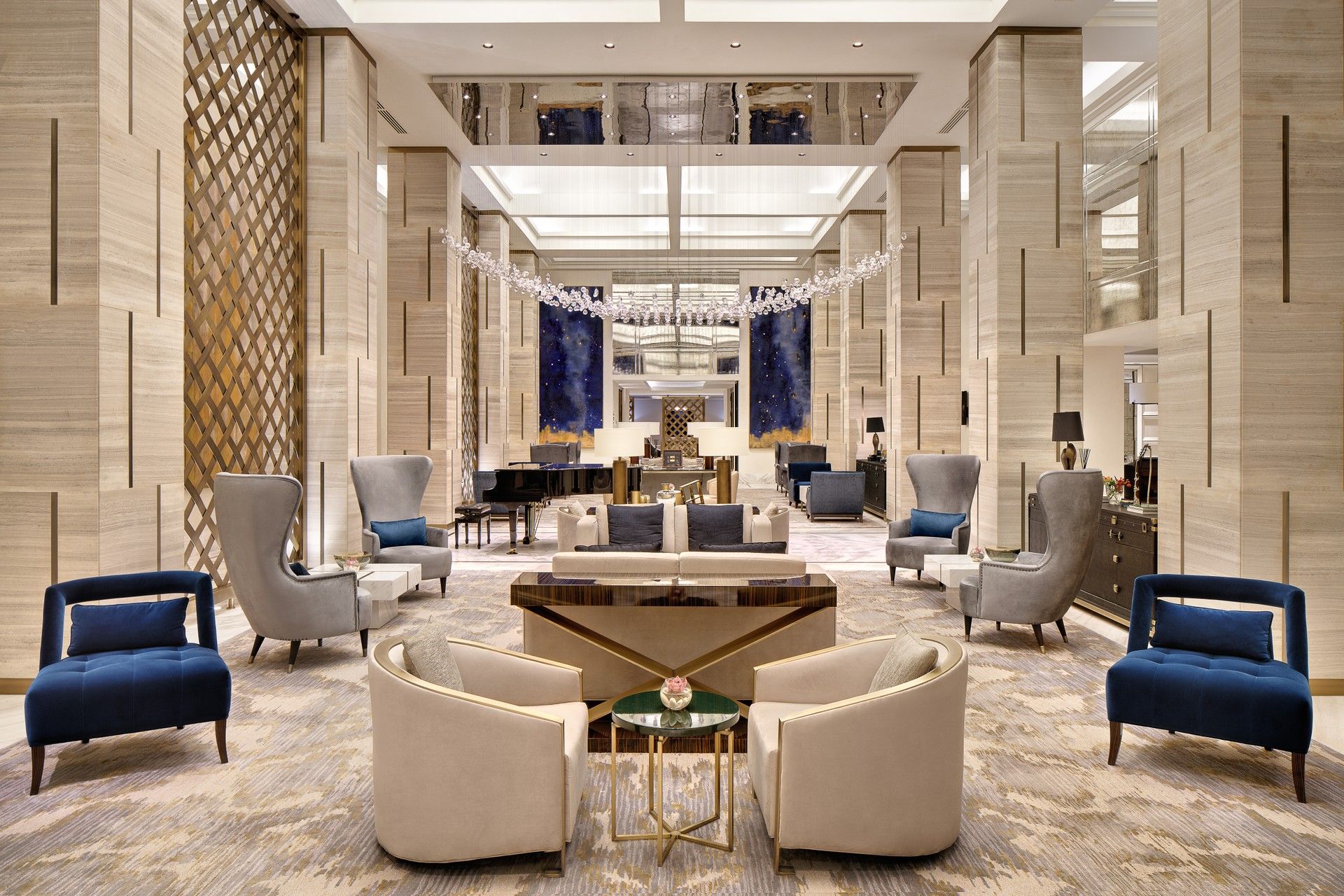 5 star hotel lobby and common area furniture