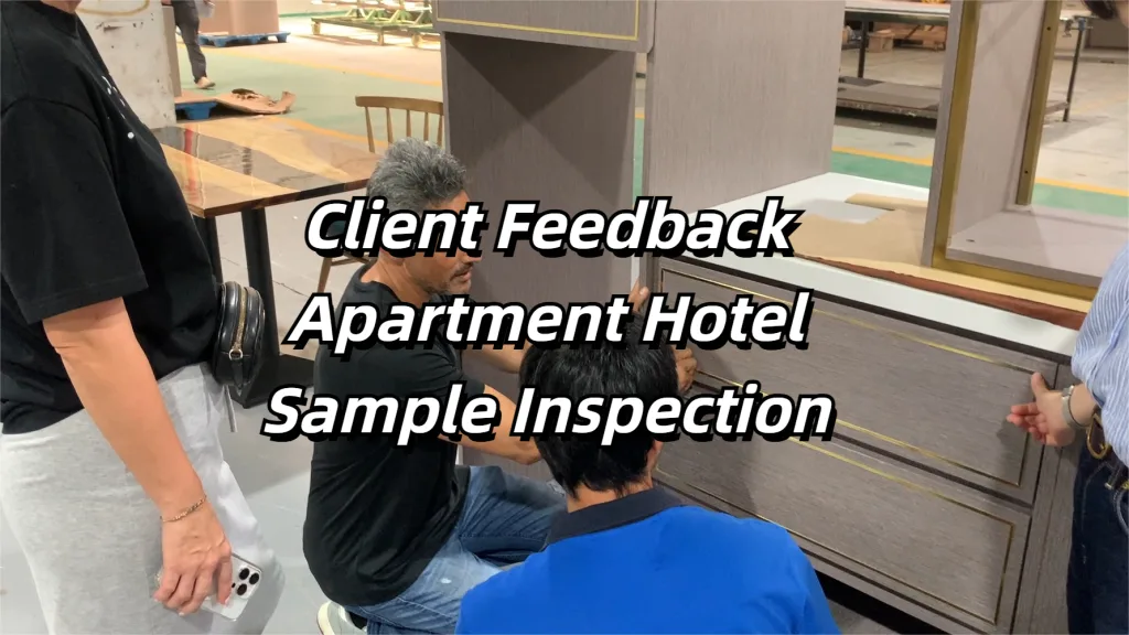 Testimonial - Client conducting feedback and apartment hotel sample inspection
