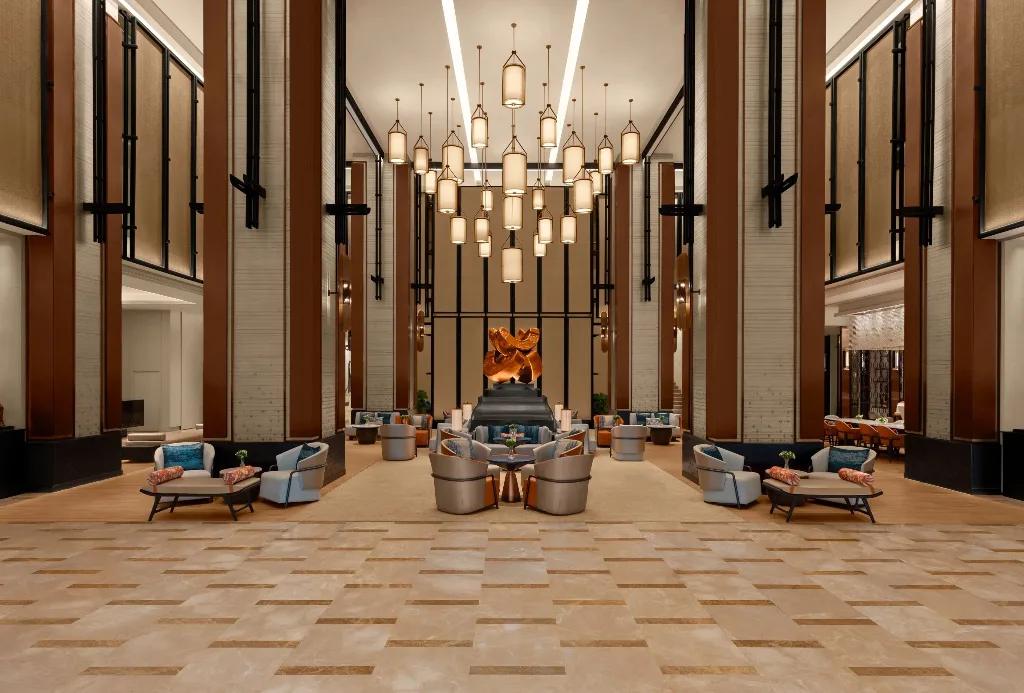 Lobby reception area at the Chiang Mai Marriott Hotel