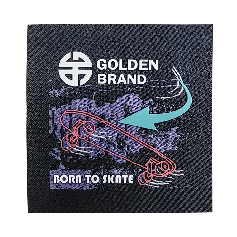 BORN TO SKATE Woven & Silicon Printing Badges