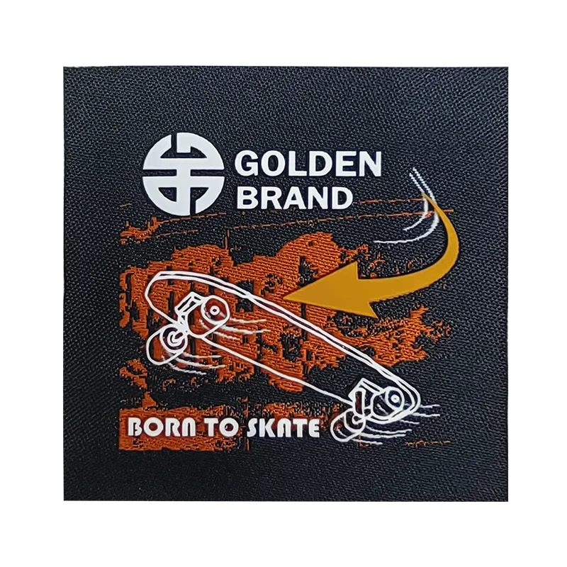 BORN TO SKATE Woven & Silicon Printing Badges