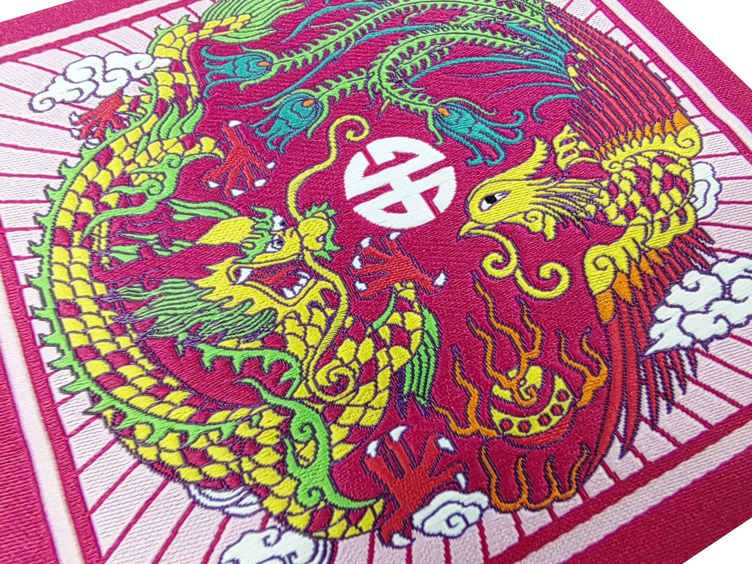 Dragon decorative woven label high density woven label custom clothing ...