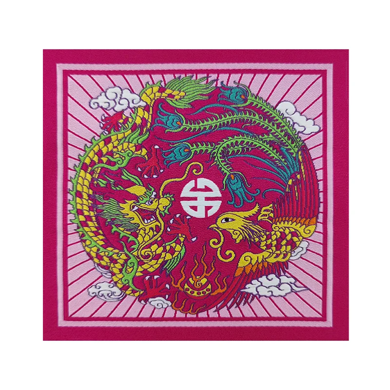 Dragon decorative woven label high density woven label custom clothing ...