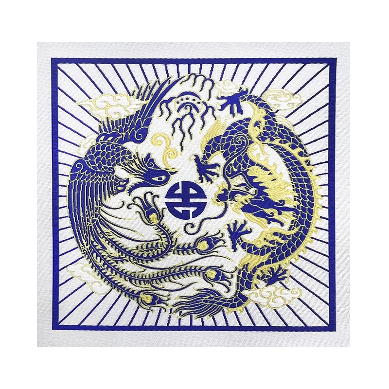 Dragon decorative woven label high density woven label custom clothing ...