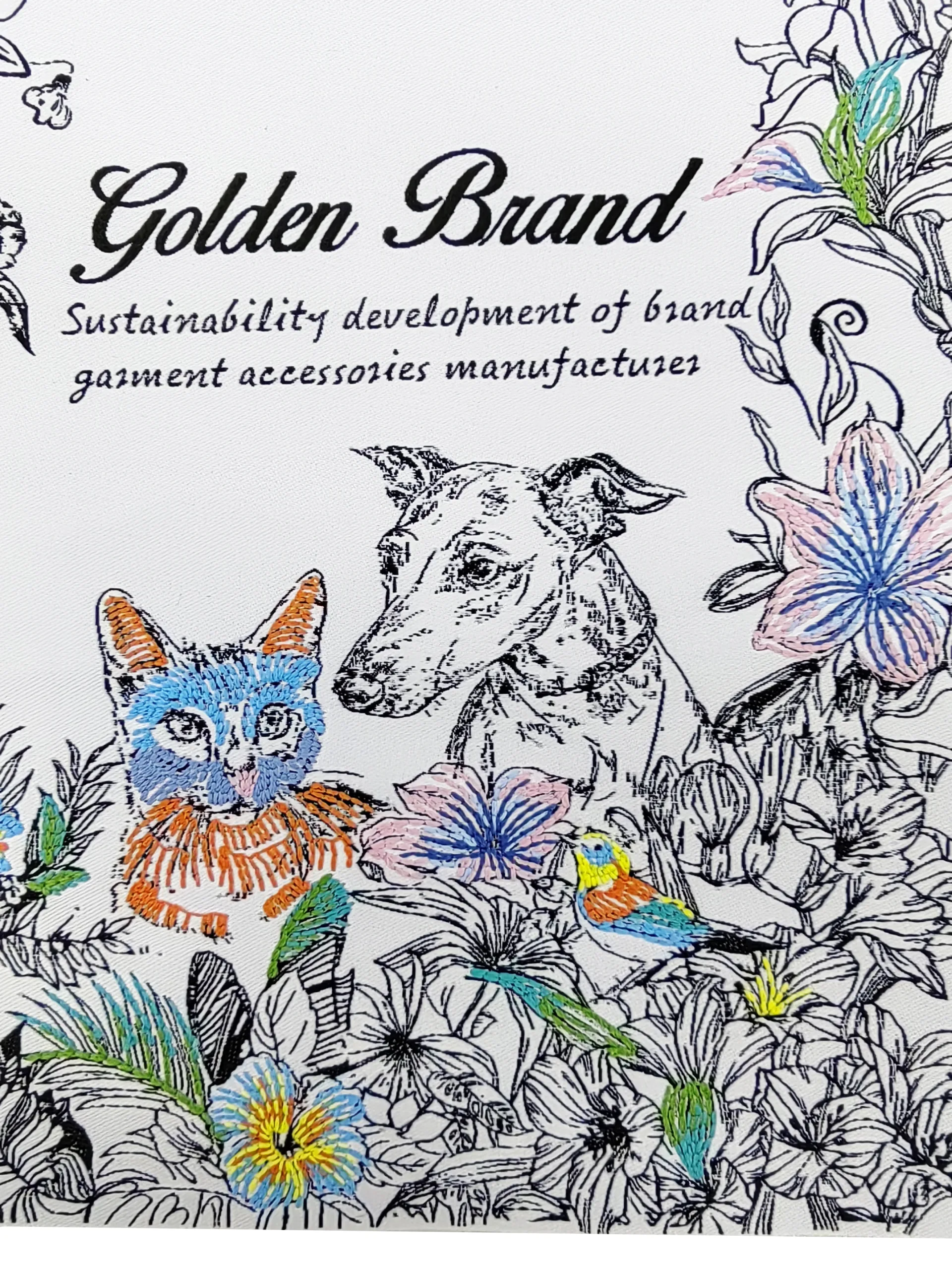 Cat And Dog Woven & Embroidery Label