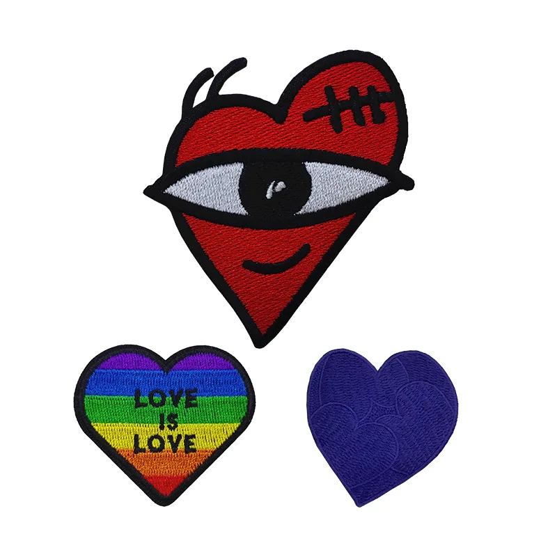 Heart Shape Applique Embroidery Patches
