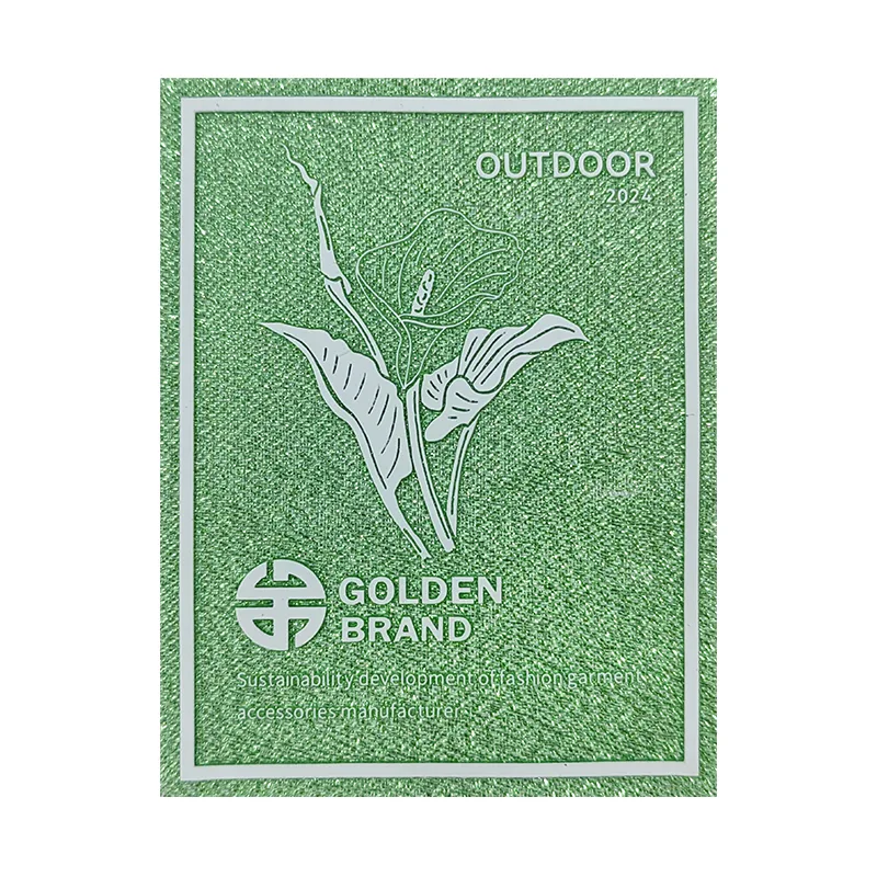 Metallic Yarn Woven & Floral Silicon Printing GOLDEN BRAND Woven Label
