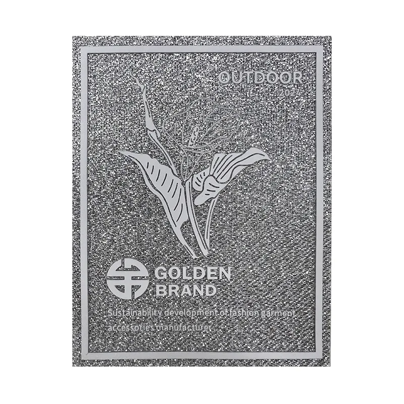 Metallic Yarn Woven & Floral Silicon Printing GOLDEN BRAND Woven Label