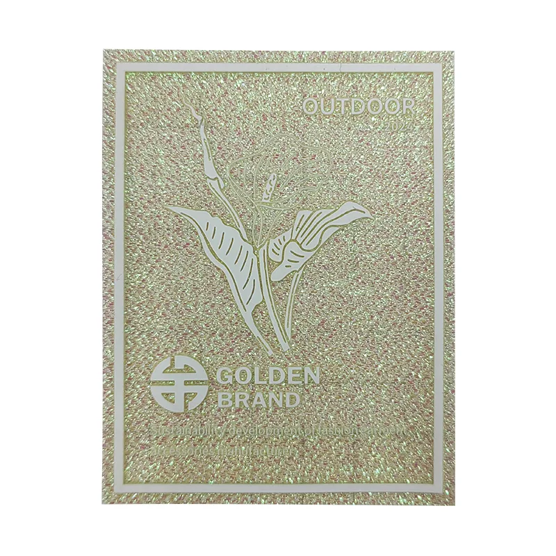 Metallic Yarn Woven & Floral Silicon Printing GOLDEN BRAND Woven Label