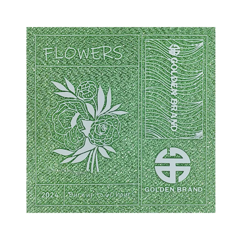 Metallic Yarn Woven & FLOWERS Silicon Printing Woven Label