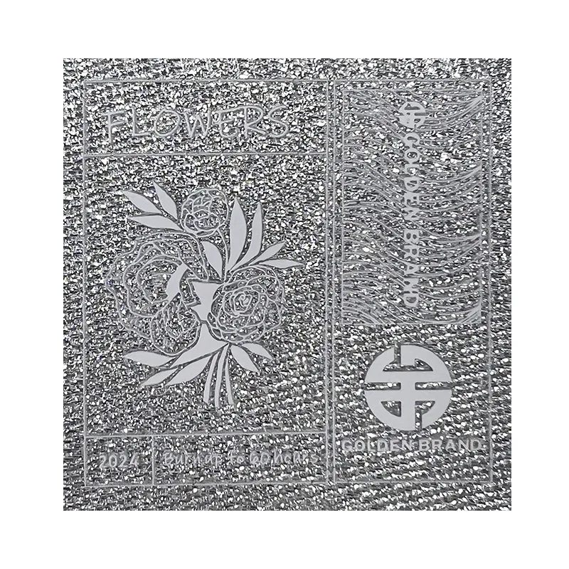 Metallic Yarn Woven & FLOWERS Silicon Printing Woven Label