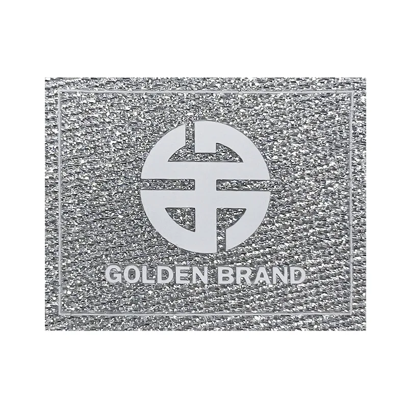 GOLDEN BRAND Metallic Yarn Woven & Silicon Printing Woven Label