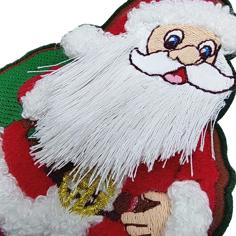 Christmas Santa Claus Fringe Embroidery Badges