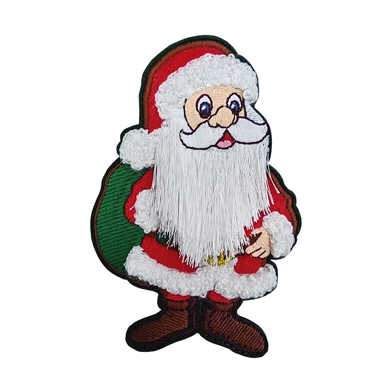 Christmas Santa Claus Fringe Embroidery Badges