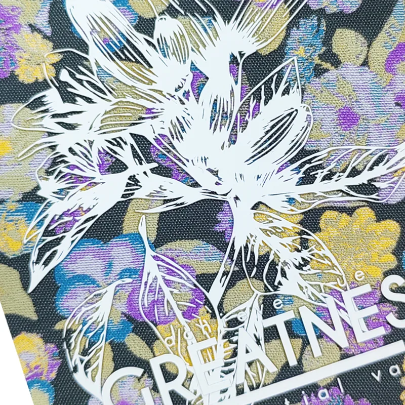 Floral Pattern Woven & Silicon Printing Label
