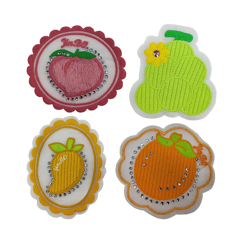 Fruit Pattern Rhinestones Embroidery Patches