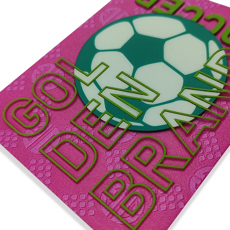 SOCCER Pattern Woven & Silicon Printing Outdoor Label