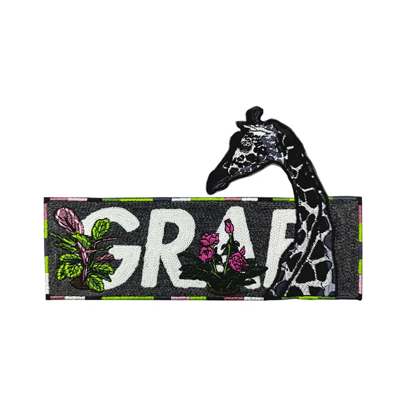 Giraffe Chain Embroidery Badges