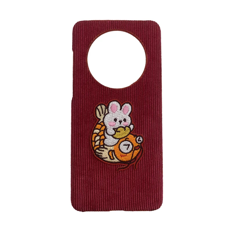 Rabbit & Carp Custom Embroidered Phone Case
