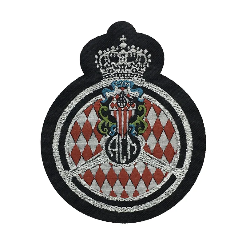 Crown Rhombic Metallic Yarn Woven Badges