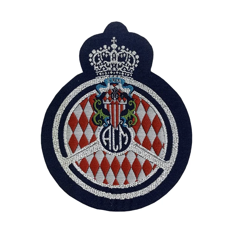 Crown Rhombic Metallic Yarn Woven Badges