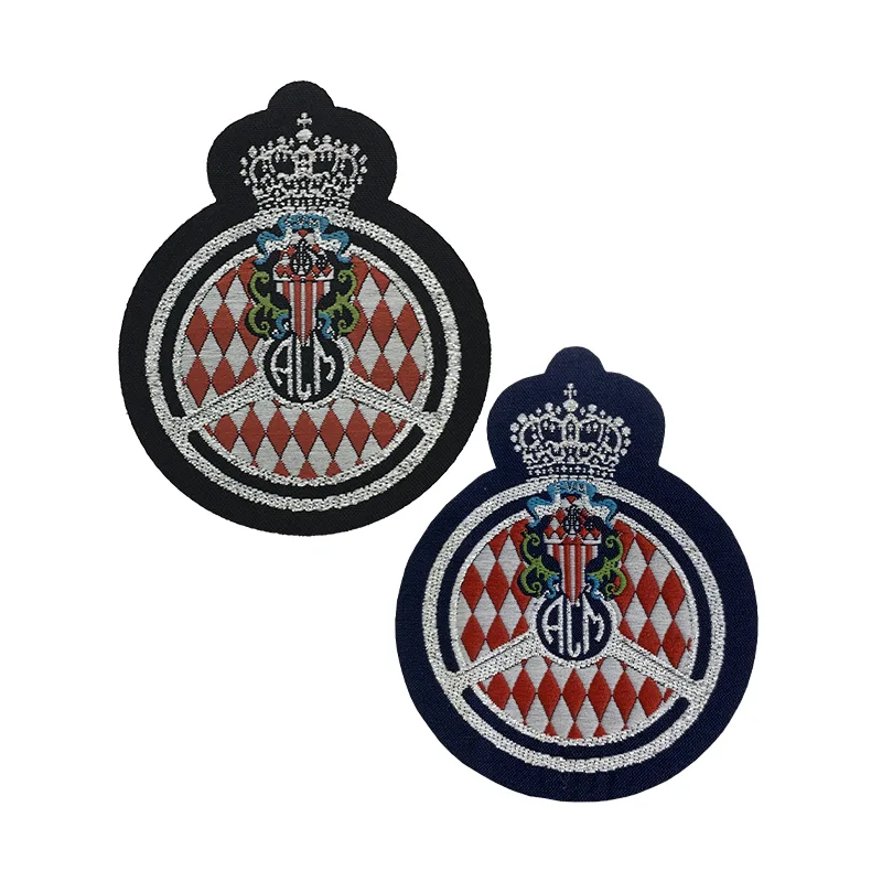 Crown Rhombic Metallic Yarn Woven Badges