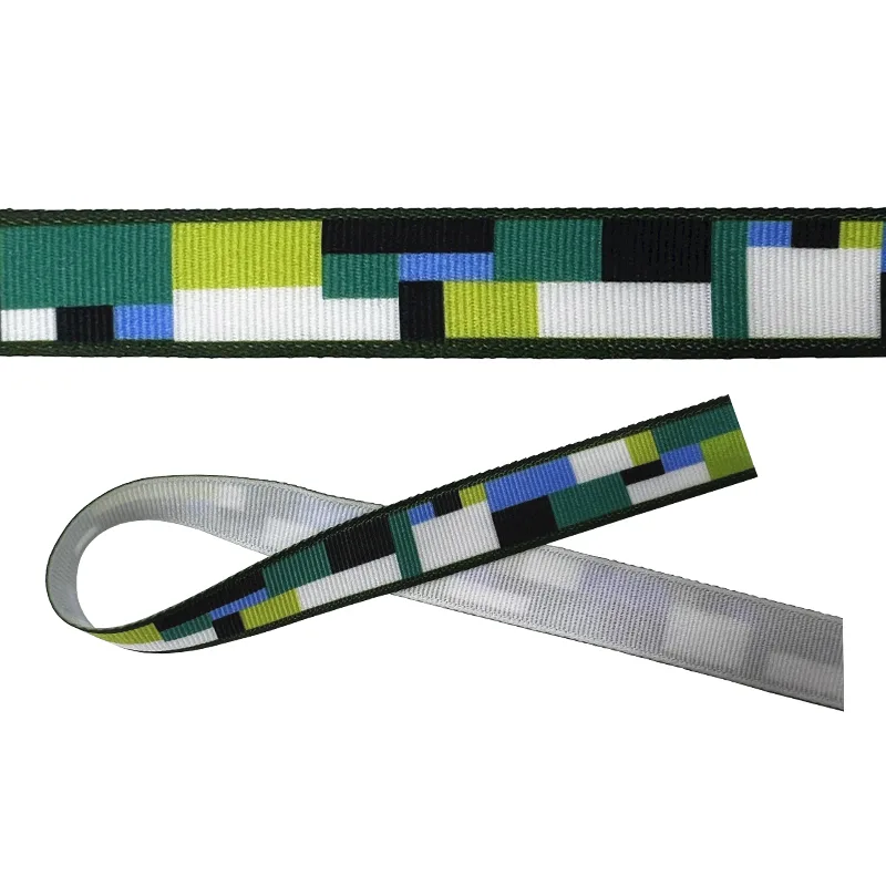 Green Color Block Jacquard Tape
