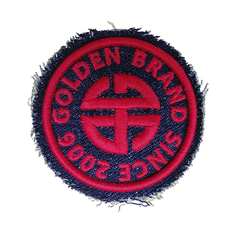 3D Embroidery GOLDEN BRAND Denim Badges Custom Garment Accessories Suitcase Iron On Patches - XH2308036 - Golden Brand