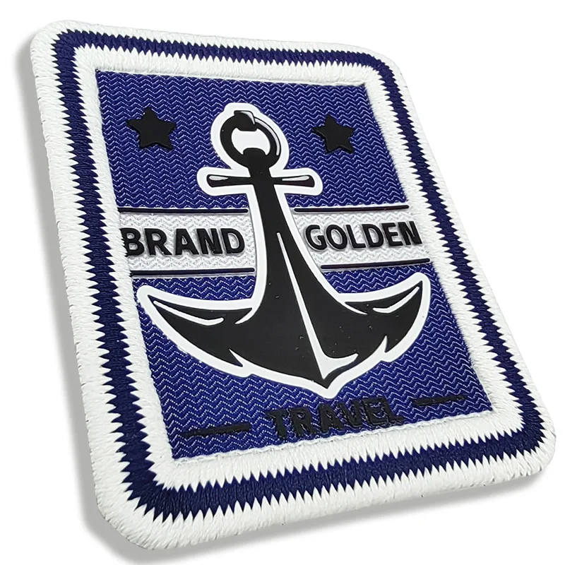 Woven & Silicone Printing & Embroidery Rudder Anchor Pattern Velcro Composite Badges Custom Garment Accessories Suitcase Iron On Patches - BT70710 BT70701 BT53756 - Golden Brand
