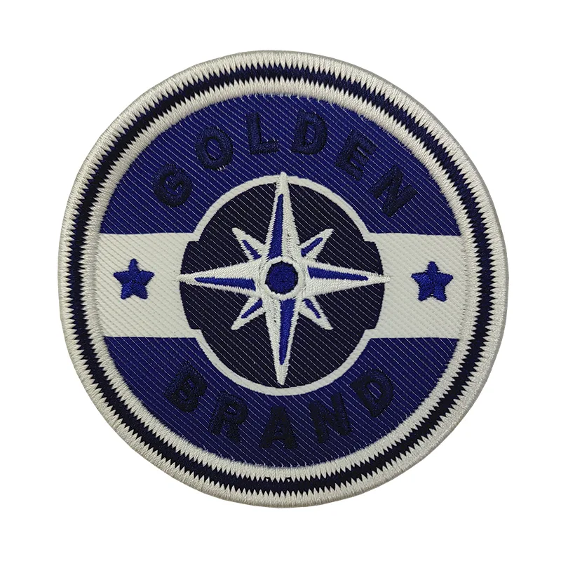 Woven & Embroidery Compass Pattern Velcro Patches Custom Garment Accessories Suitcase Iron On Badges - BT53757 - Golden Brand