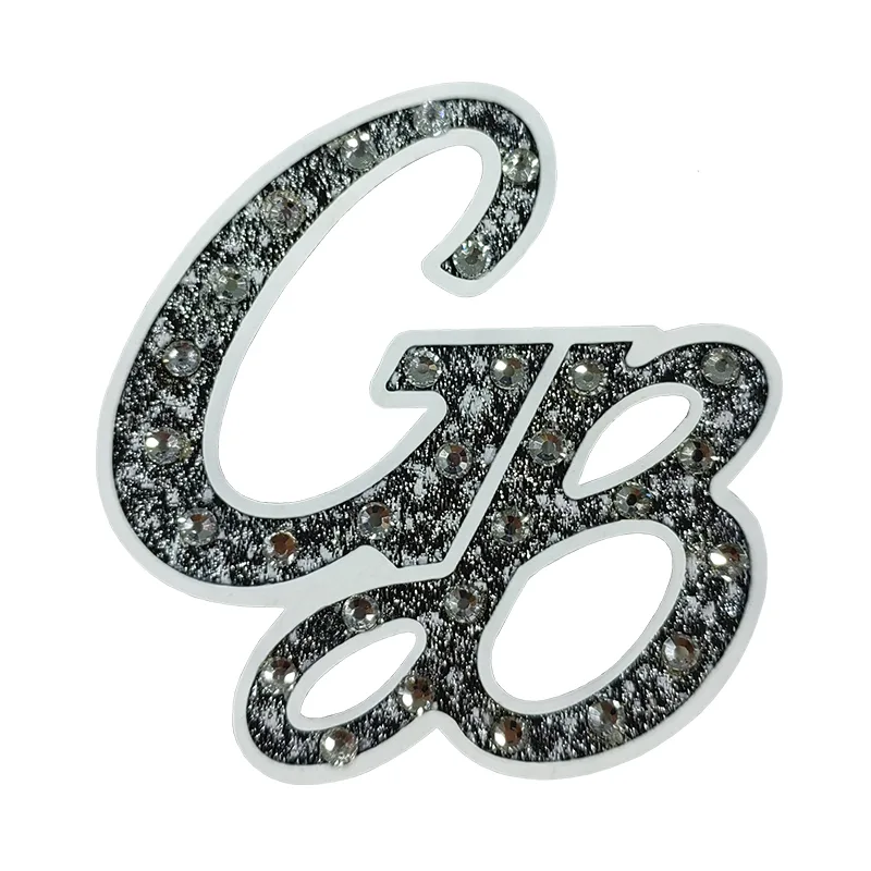 Woven & Silicon Printing GB Silver White Patches Woven Label Custom Garment Accessories Suitcase Iron On Badges - BT63855 BT63856 - Golden Brand