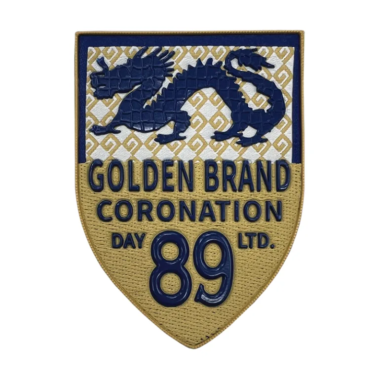 Dragon 89 TPU High Frequency Heat Transfer Patches Good Quality Custom 3D Embossed Diy Clothing Badges - BT63919 - Golden Brand