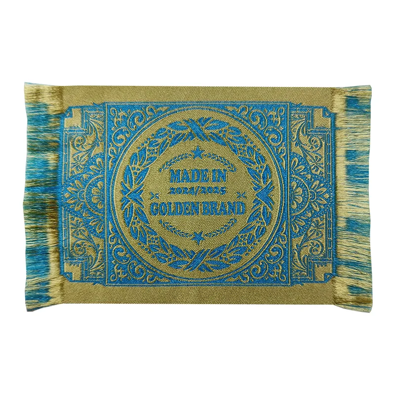Vintage Torn Selvedge Decorative Woven Label High Density Custom Garment Accessories Suitcase Iron On Badges - BT63939 - Golden Brand
