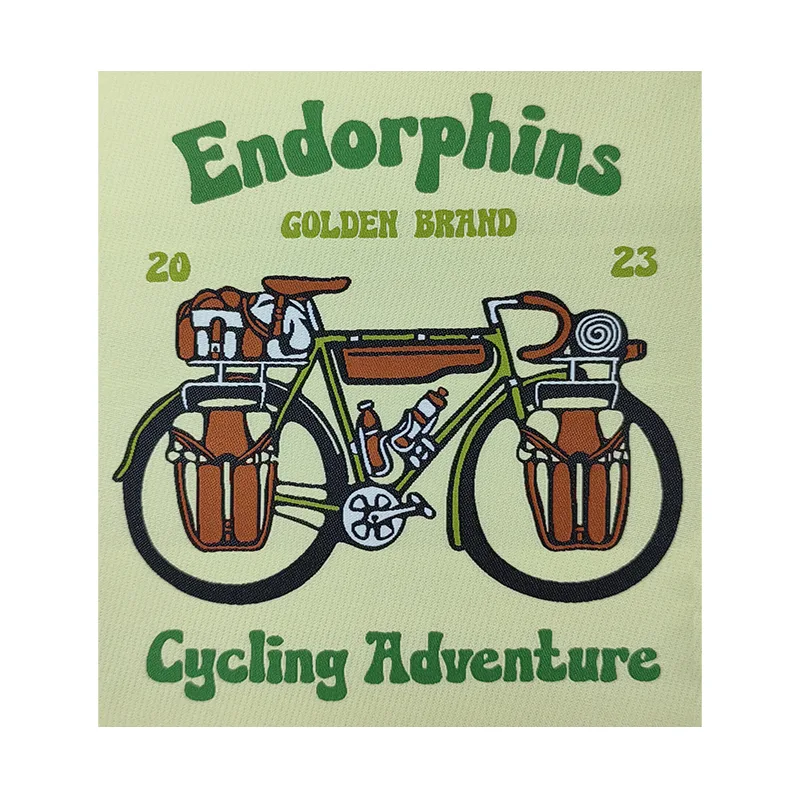 Cycling Pattern Decorative Woven Label High Density Woven Label Custom Clothing Accessories Bag Patches - BT63956 - Golden Brand