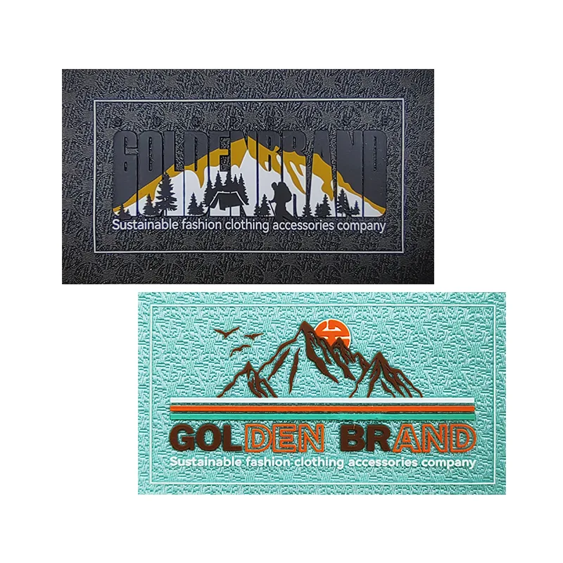 Woven & Silicon Printing GB Mountain Patches Woven Label Custom Garment Accessories Suitcase Iron On Badges - BT70471 YS2306190 - Golden Brand
