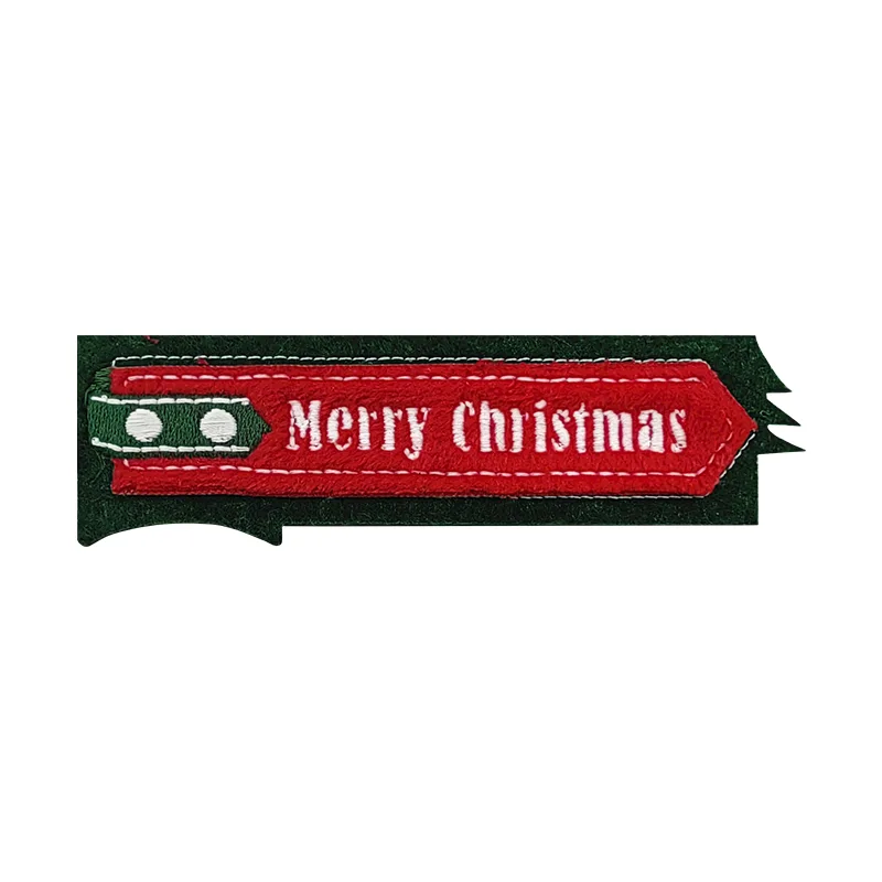 Merry Christmas Embroidery Badges Brooch Custom Garment Accessories Suitcase Iron On Patches - XH2307010 - Golden Brand