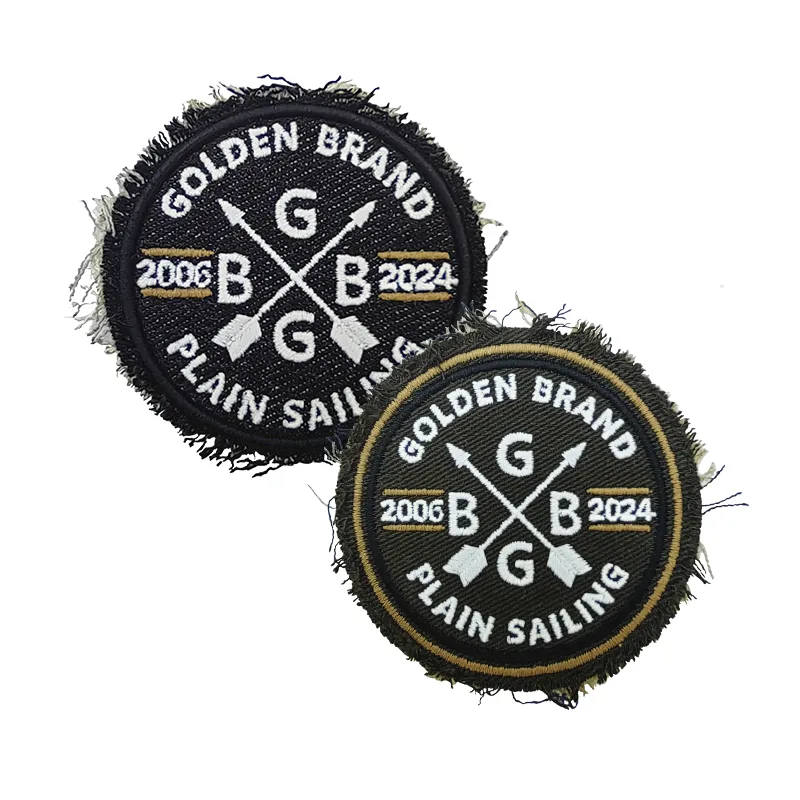 Aintage Pattern Torn Selvedge Applique Embroidery Badges Tag Customize Clothing Accessories Iron On Patches Suitcase Cloth - XH2307020 XH2308037 - Golden Brand
