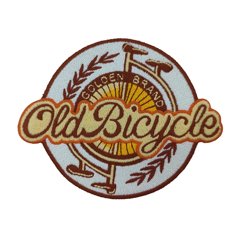 Old Bicycle Applique Embroidery Patches Tag Customize Clothing Accessories Iron On Patches Suitcase Badges - XH2308042 - Golden Brand
