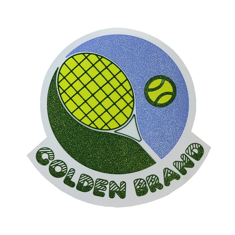 TENNIS Pattern Recycled Silicon Transfer Patches Custom Iron On Labels Garment Bag Accessories Badges - YS2307097 - Golden Brand