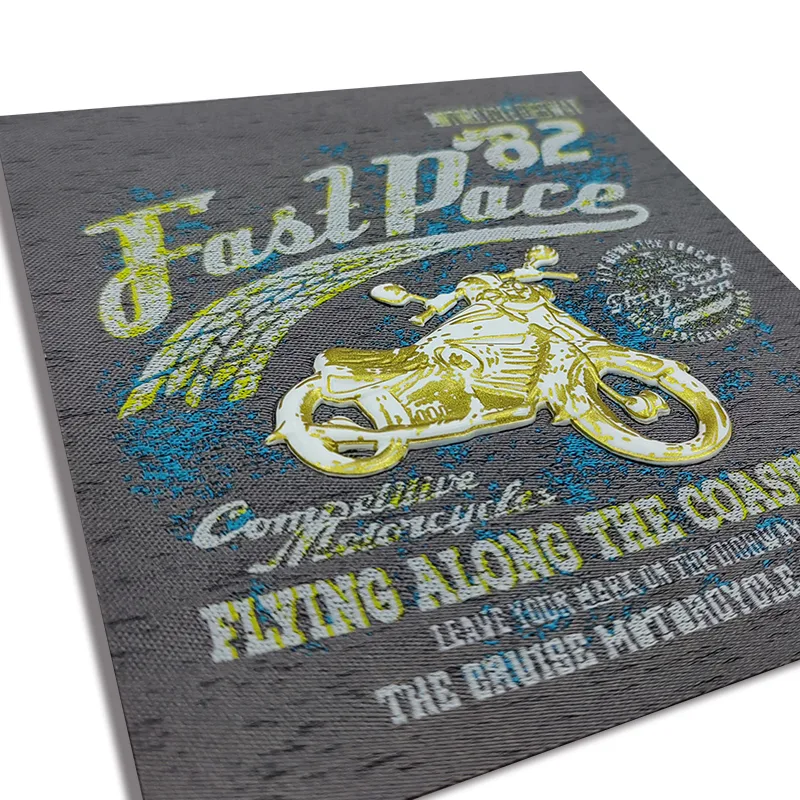 Motorcycle TPU Woven High Frequency Heat Transfer Outdoor Patches Good Quality Custom 3D Embossed Diy Clothing Badges - bt63900 - Golden Brand